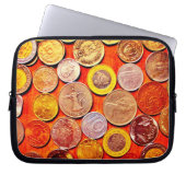 Wereldmunten Laptop Sleeve (Voorkant)