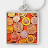 Wereldmunten Sleutelhanger (Voorkant)