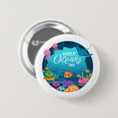 Wereldoceaandag voor onderwatervissen - aangepaste ronde button 5,7 cm (Voorkant /achterkant)