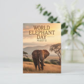 Wereldolifantdag Afrikaanse Savanne Kunst Briefkaart (Staand voorkant)