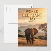 Wereldolifantdag Afrikaanse Savanne Kunst Briefkaart (Voorkant / Achterkant)