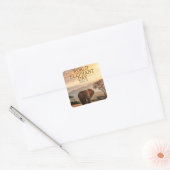 Wereldolifantdag Afrikaanse Savanne Kunst Vierkante Sticker (Envelop)
