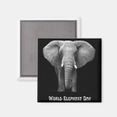Wereldolifantendag: majestueus design magneet (Voorkant / Achterkant)
