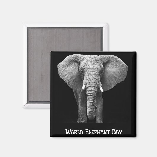 Wereldolifantendag: majestueus design magneet (Voorkant / Achterkant)