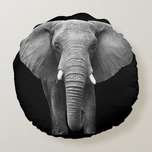 Wereldolifantendag: majestueus design rond kussen (Achterkant)