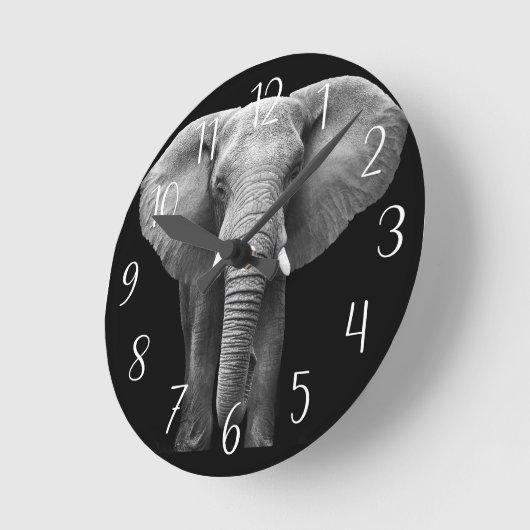 Wereldolifantendag: majestueus design ronde klok (Hoek)