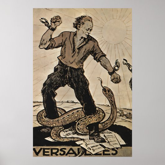 WereldOorlog 1 Duits Propaganda Poster Anti-Versai (Voorkant)