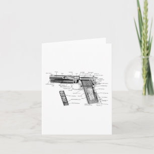 Wereldoorlog 1 en 2 Colt 1911 Onderdelendiagram Kaart