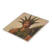  Wereldoorlog 1 Era Poster Vrijheidsbeeld Tegeltje (Zijkant)