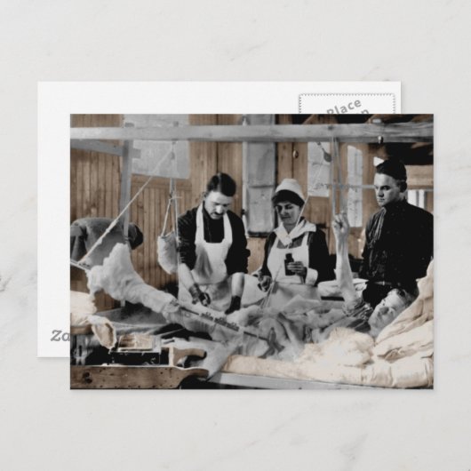 Wereldoorlog 1 legerverpleegster en personeel met  briefkaart (Voorkant / Achterkant)