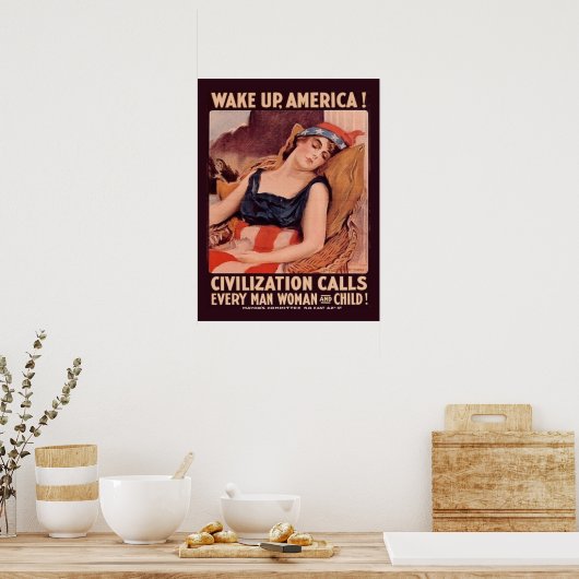  Wereldoorlog 1 werd Amerika wakker Poster (Keuken)