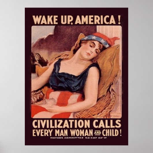 Wereldoorlog 1 werd Amerika wakker Poster (Voorkant)