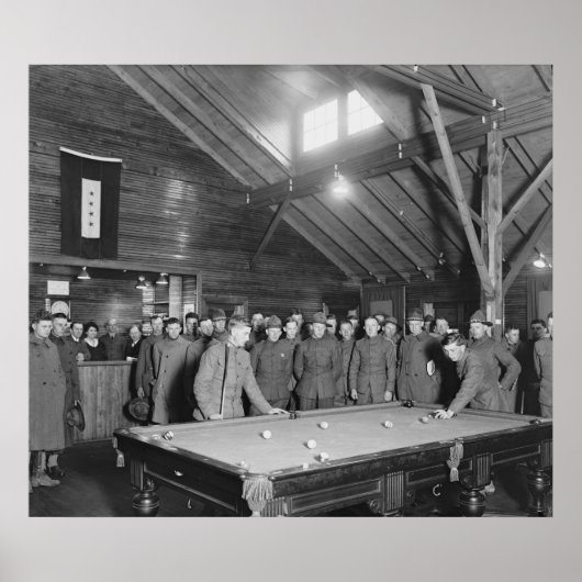 Wereldoorlog 1 YMCA Pool Hall, jaren 1910 Poster (Voorkant)