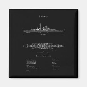 Wereldoorlog 2 Duits Bismarck Schip Model WW2 geve Magneet