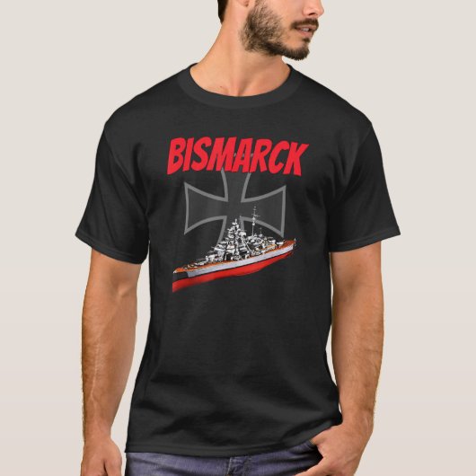Wereldoorlog 2 Duitse Bismarck Scheepsmodel Ww2 Sl T-shirt (Voorkant)