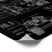 Wereldoorlog 2 Duitse Tank Tiger I Engineering Blu Poster (Hoek)