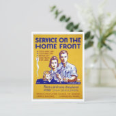 Wereldoorlog 2 Service op het Poster aan de voorzi Briefkaart (Staand voorkant)