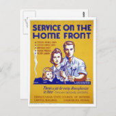 Wereldoorlog 2 Service op het Poster aan de voorzi Briefkaart (Voorkant / Achterkant)