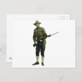  Wereldoorlog Een Doughboy Soldaat Briefkaart (Voorkant / Achterkant)