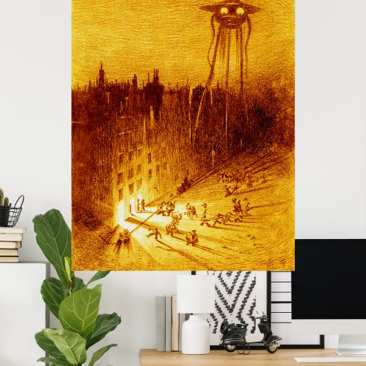 Wereldoorlog H G Wells Alvim Corréa 1906 Poster (Thuiskantoor)