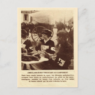 Wereldoorlog I, die voor de militairen breien Briefkaart