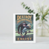 Wereldoorlog I Duitse Gorilla Propoganda Briefkaart (Staand voorkant)