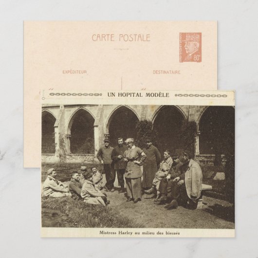Wereldoorlog I, Frankrijk, modelziekenhuis Briefkaart (Voorkant / Achterkant)