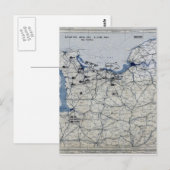 Wereldoorlog II D-Day Map 6 juni 1944 Briefkaart (Voorkant / Achterkant)