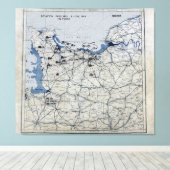 Wereldoorlog II D-Day Map 6 juni 1944 Canvas Afdruk (Insitu (Houten vloer))
