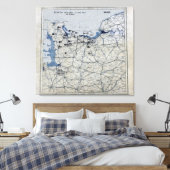 Wereldoorlog II D-Day Map 6 juni 1944 Canvas Afdruk (Insitu (Slaapkamer))