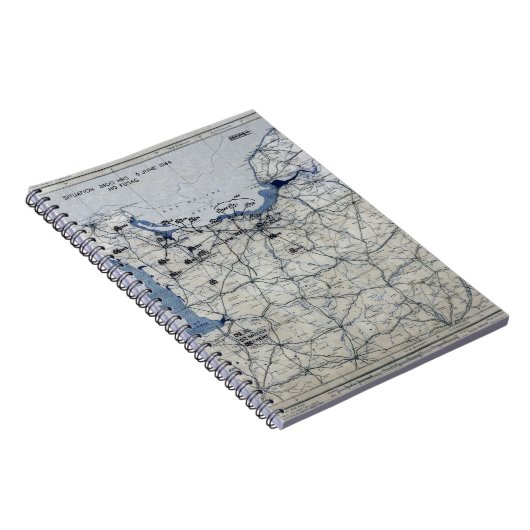 Wereldoorlog II D-Day Map 6 juni 1944 Notitieboek (Rechterzijde)
