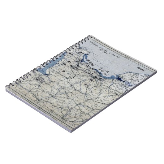 Wereldoorlog II D-Day Map 6 juni 1944 Notitieboek (Linkerzijde)