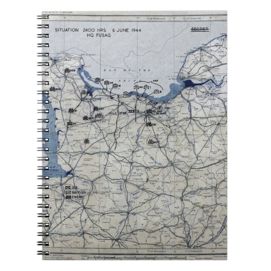 Wereldoorlog II D-Day Map 6 juni 1944 Notitieboek (Voorkant)