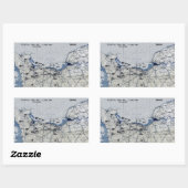 Wereldoorlog II D-Day Map 6 juni 1944 Rechthoekige Sticker (Vel)