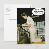 Wereldoorlog II Rosie Factory Worker Design Briefkaart (Voorkant / Achterkant)