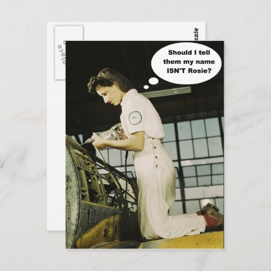 Wereldoorlog II Rosie Factory Worker Design Briefkaart (Voorkant / Achterkant)