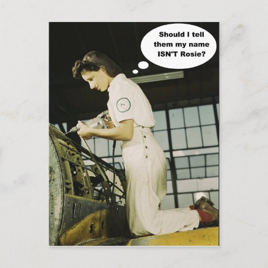 Wereldoorlog II Rosie Factory Worker Design Briefkaart (Voorkant)