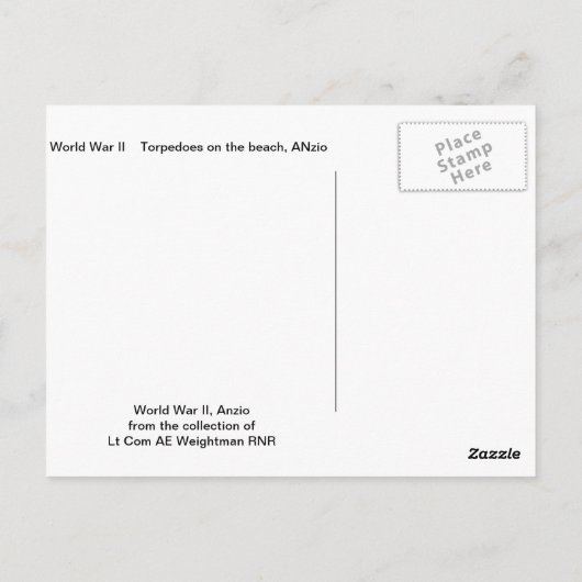 Wereldoorlog     IITorpedos op het strand, ANzio Briefkaart (Achterkant)