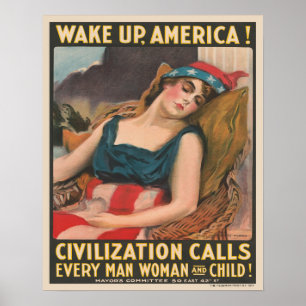 Wereldoorlog in Amerika 1 Propaganda Poster