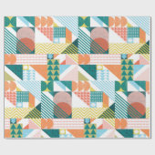 Wereldpatroon vormen cadeaupapier (Vlak)