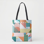 Wereldpatroon vormen tote bag (Voorkant)