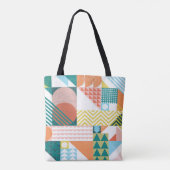 Wereldpatroon vormen tote bag (Achterkant)