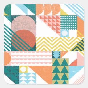 Wereldpatroon vormen vierkante sticker