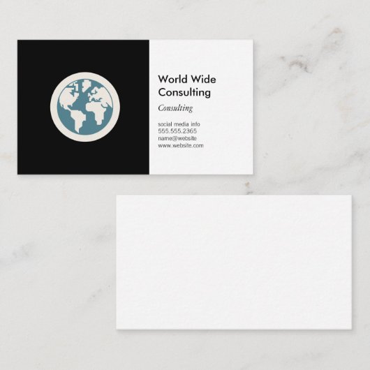 Wereldpictogram | Bedrijfsadvies Visitekaartje (Voorkant / Achterkant)