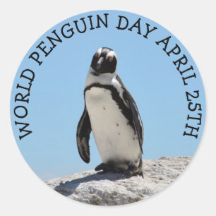 Wereldpinguïn Dag 25 april 2005 Ronde Sticker