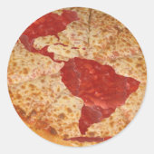 Wereldpizza Ronde Sticker (Voorkant)