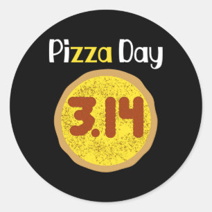 Wereldpizzadag Pizza Pun Shirt 3.14 Pizza Pi Ronde Sticker