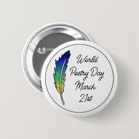 Wereldpoëzie | 21 maart ronde button 5,7 cm (Voorkant /achterkant)