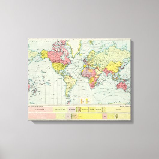 Wereldpolitieke kaart canvas afdruk (Voorkant)