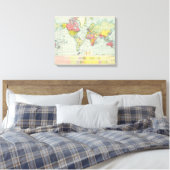 Wereldpolitieke kaart canvas afdruk (Insitu (Slaapkamer))